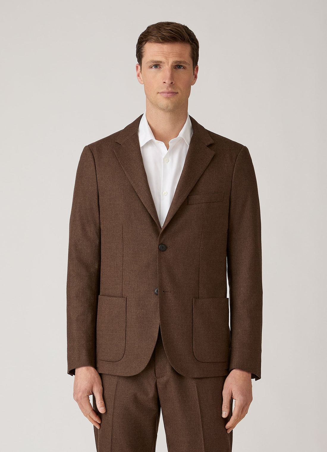 Flanell-Blazer aus Wolle und Kaschmir