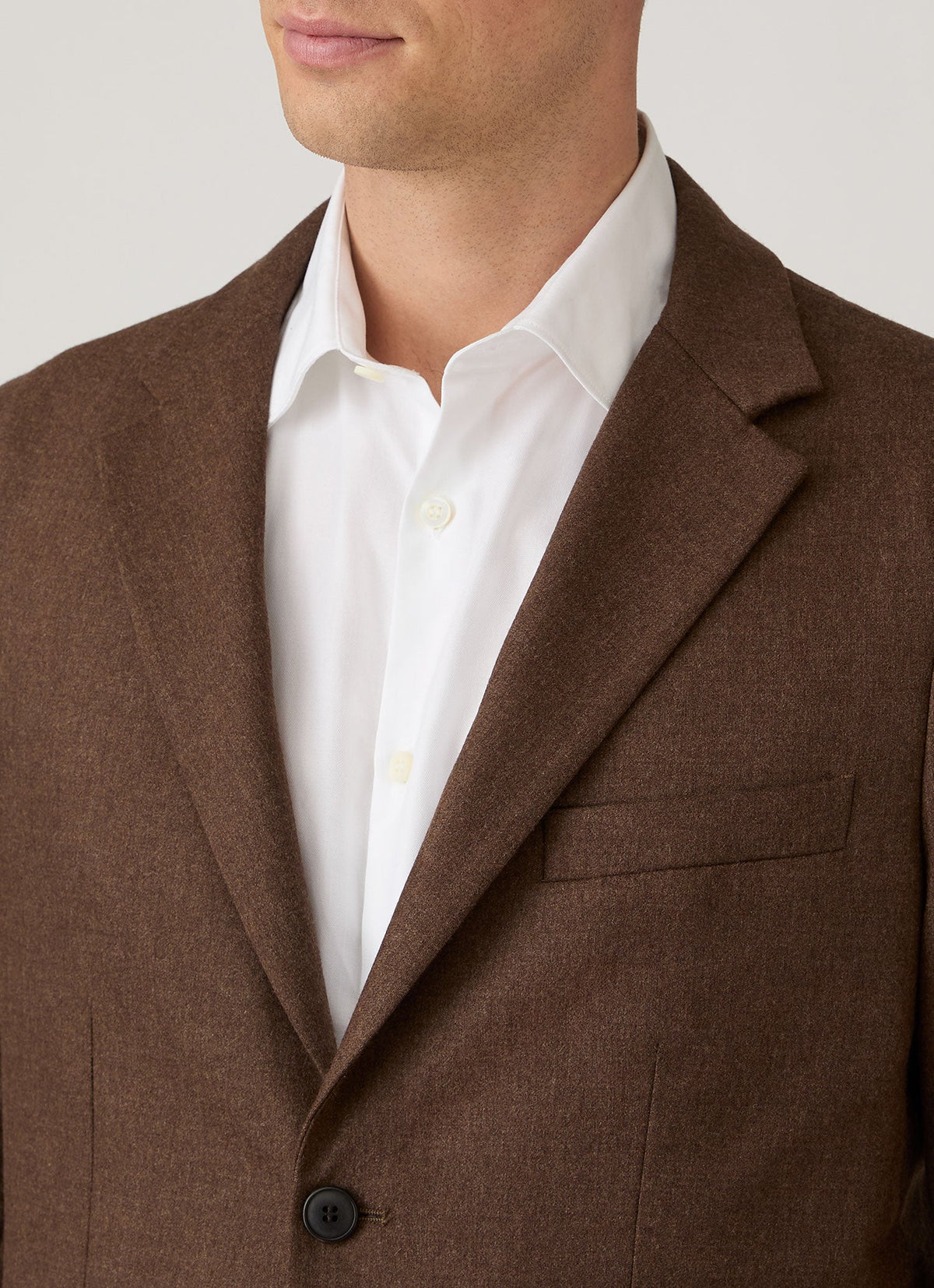 Men's Wool Cashmere Flannel Blazer in Light Brown Melange