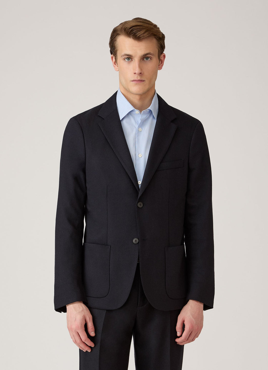 Flanell-Blazer aus Wolle und Kaschmir
