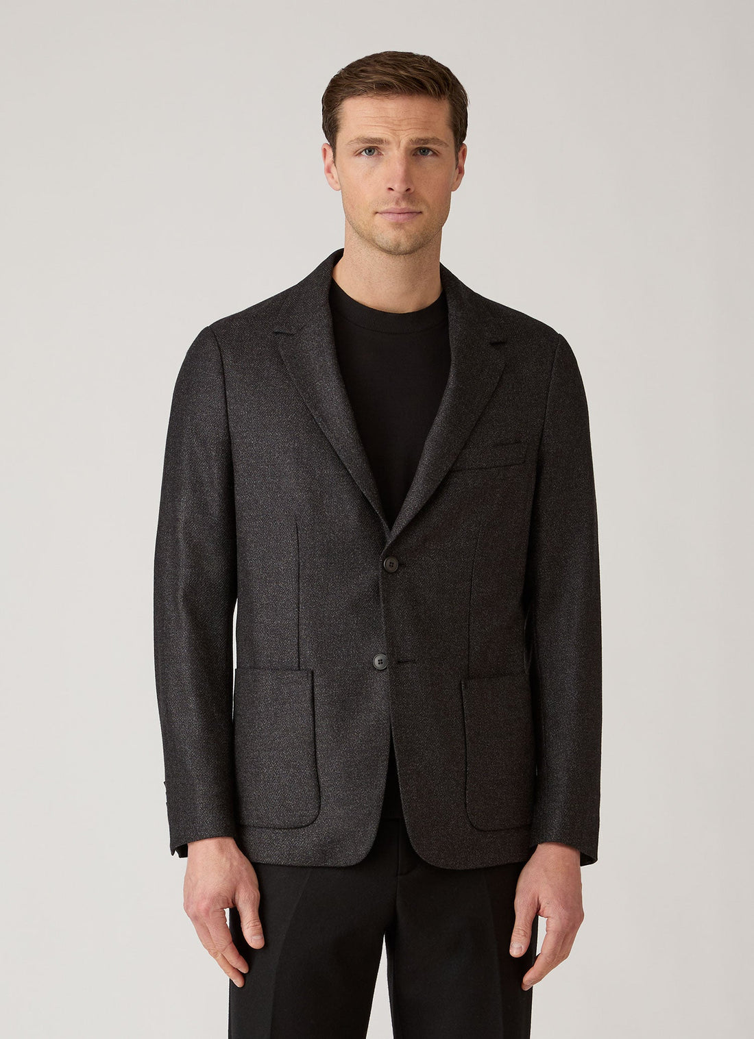 Tweed-Blazer aus Wolle und Seide
