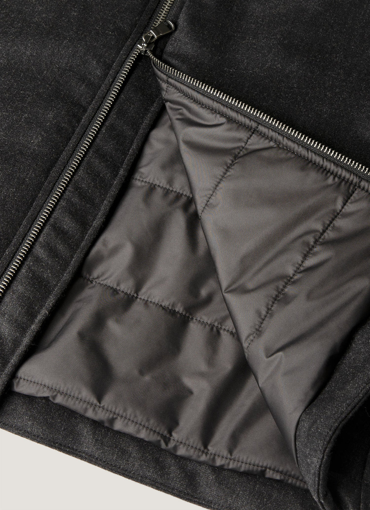 Men's Wool Cashmere Flannel Gilet in Charcoal Melange