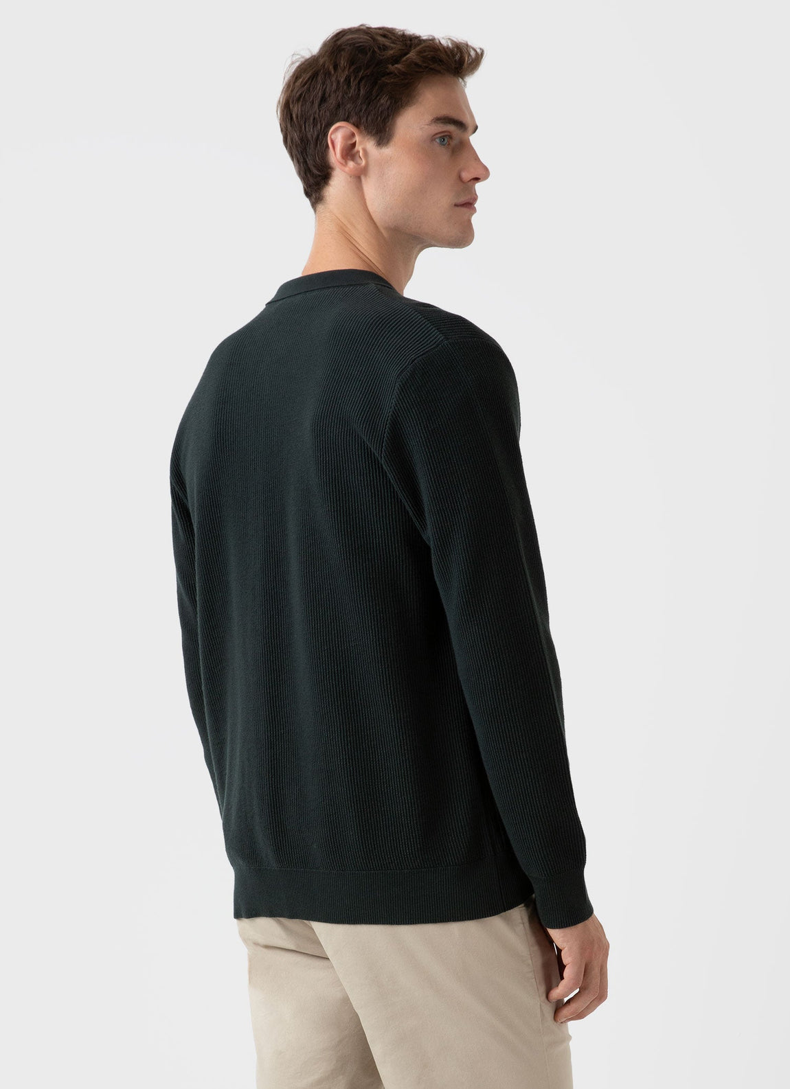 Men's Knitted Jacket in Seaweed