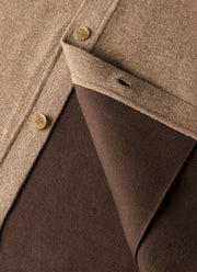 Men's Merino Cotton Double Faced Jacket in Dark Beige