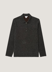 Men's Merino Cotton Double Faced Jacket in Dark Charcoal Melange
