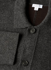 Men's Merino Cotton Double Faced Jacket in Dark Charcoal Melange