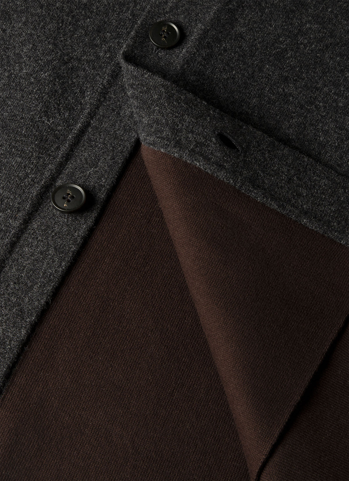 Men's Merino Cotton Double Faced Jacket in Dark Charcoal Melange