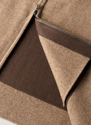 Men's Merino Cotton Double Faced Gilet in Dark Beige