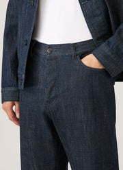 Men's Japanese Denim Jeans in Rinse Wash Denim