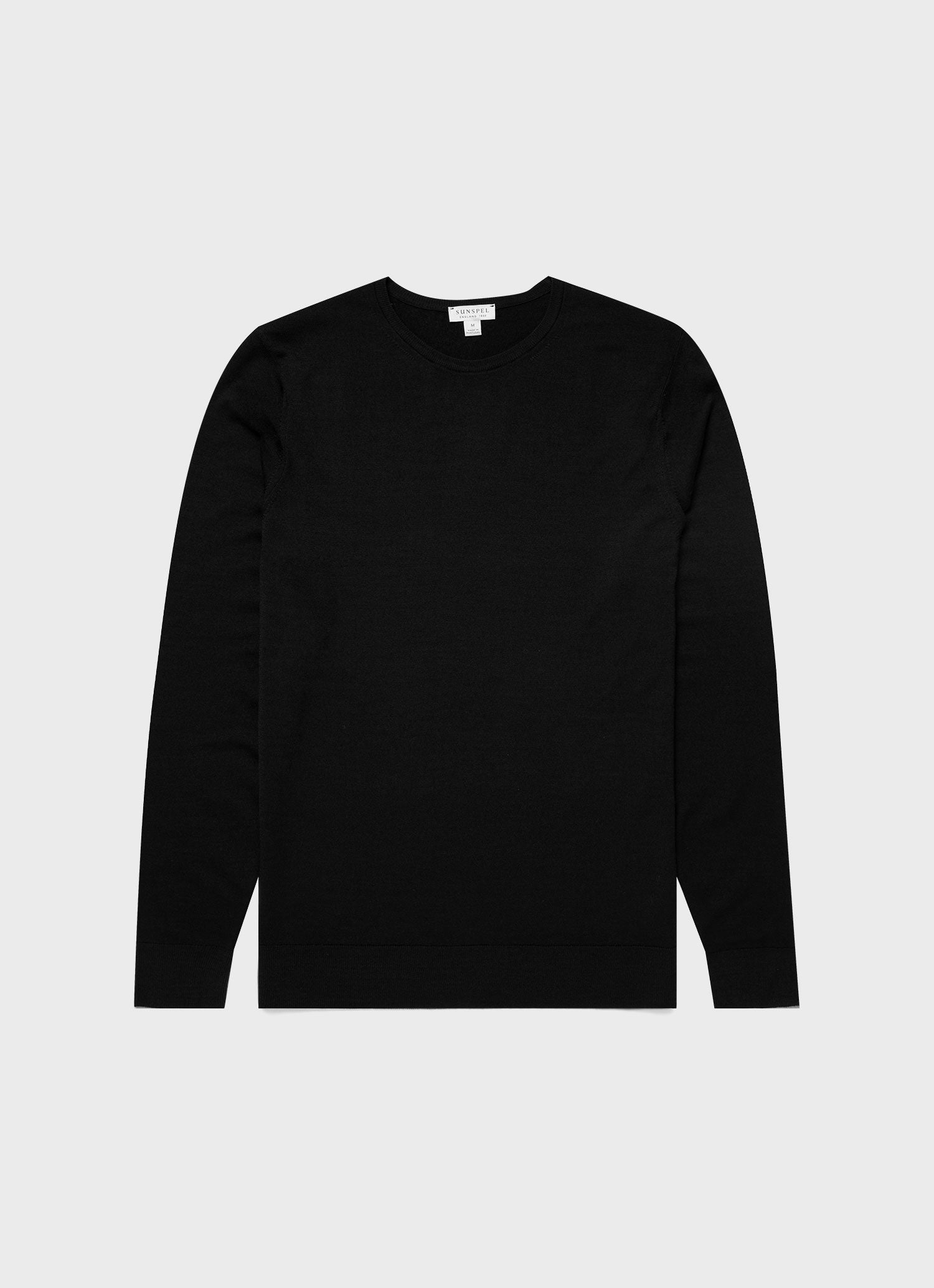 Men's Extra-Fine Merino Crew Neck in Black