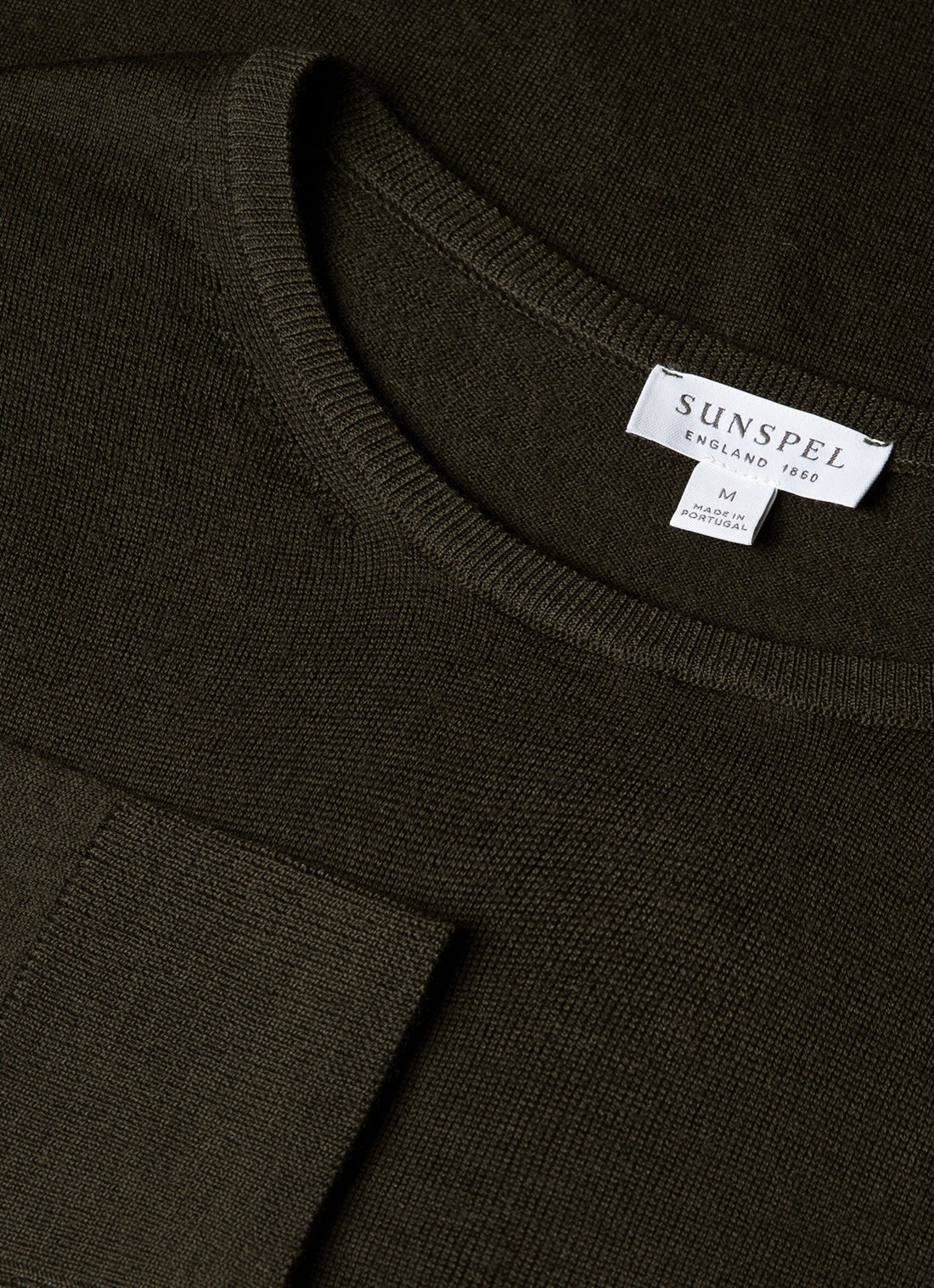 Men's Extra-Fine Merino Crew Neck in Dark Green