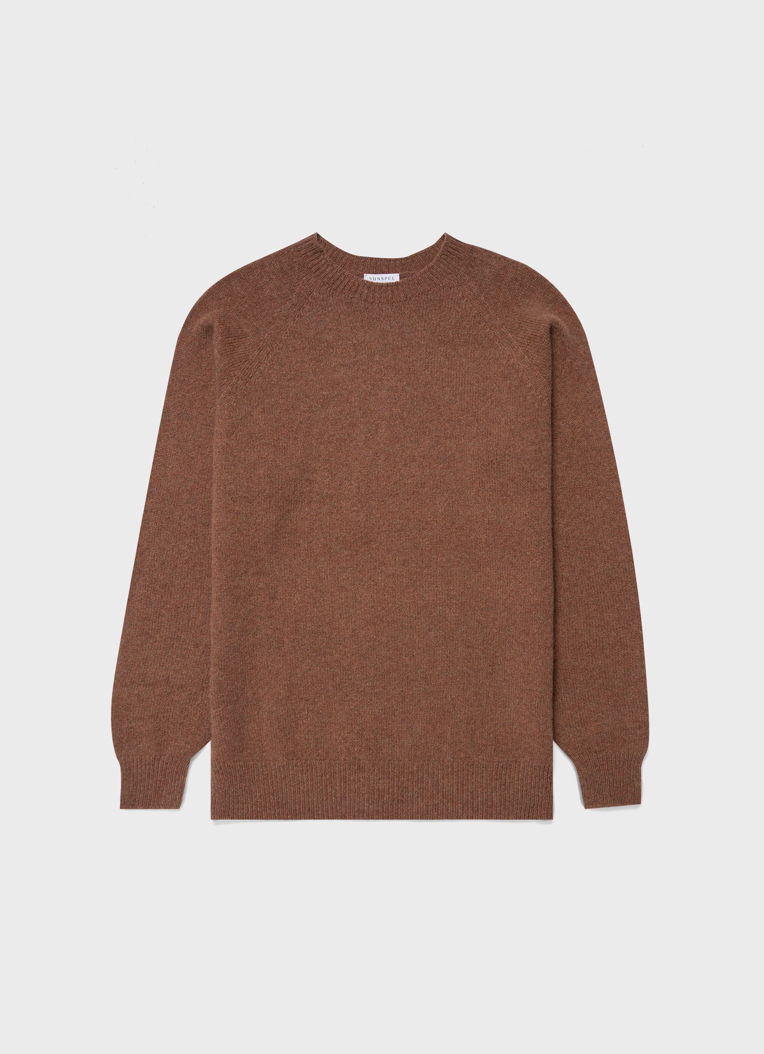 Men's Lambswool Crew Neck Jumper in Pecan