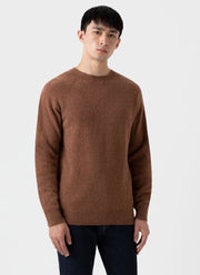 Men's Lambswool Crew Neck Jumper in Pecan