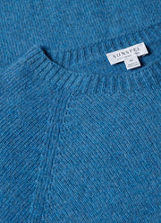 Men's Lambswool Crew Neck Jumper in Blue Jean