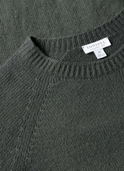 Men's Lambswool Crew Neck Jumper in Slate Green