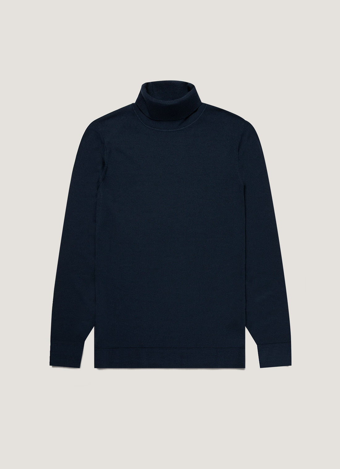 Men's Extra-Fine Merino Roll Neck in Light Navy