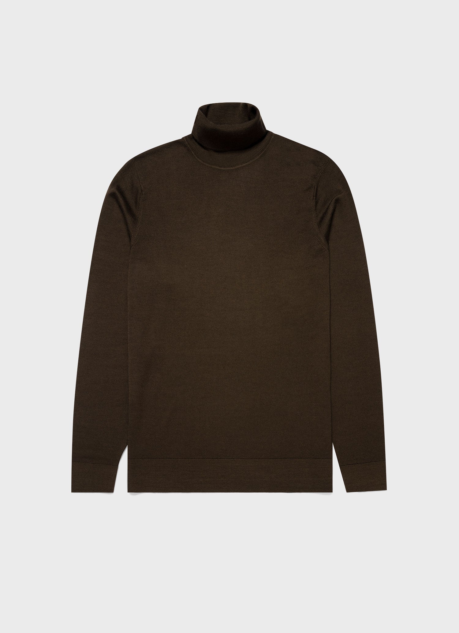 Men's Extra-Fine Merino Roll Neck in Dark Moss