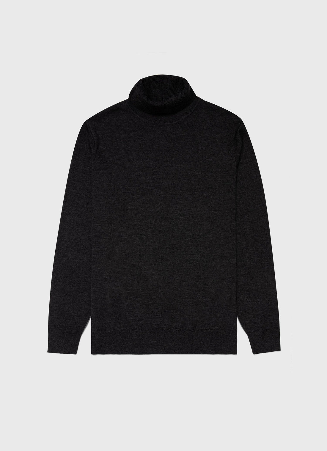 Men's Extra-Fine Merino Roll Neck in Charcoal Melange