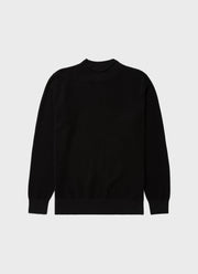 Men's Textured Guernsey Jumper in Black