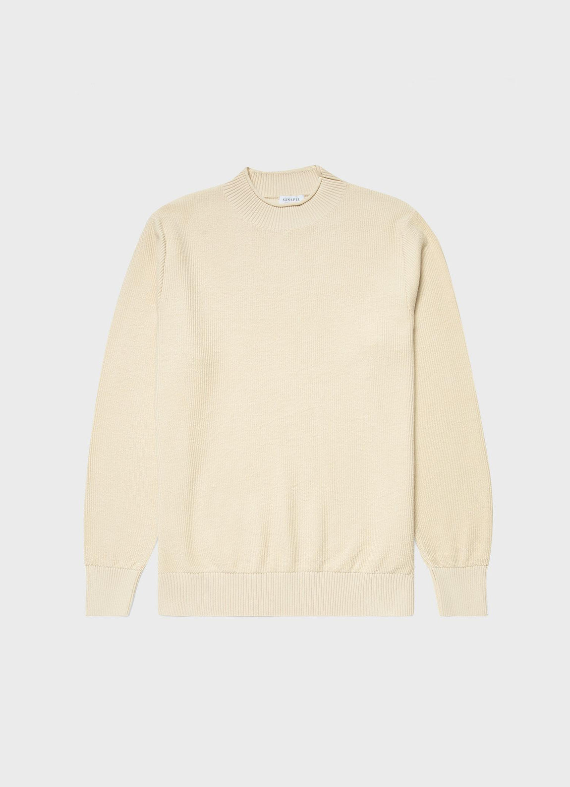 Men's Textured Guernsey Jumper in Ecru