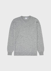 Men's Cashmere Crew Neck Jumper in Grey Melange