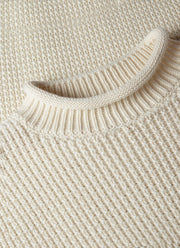 Men's Merino Fisherman Jumper in Ecru