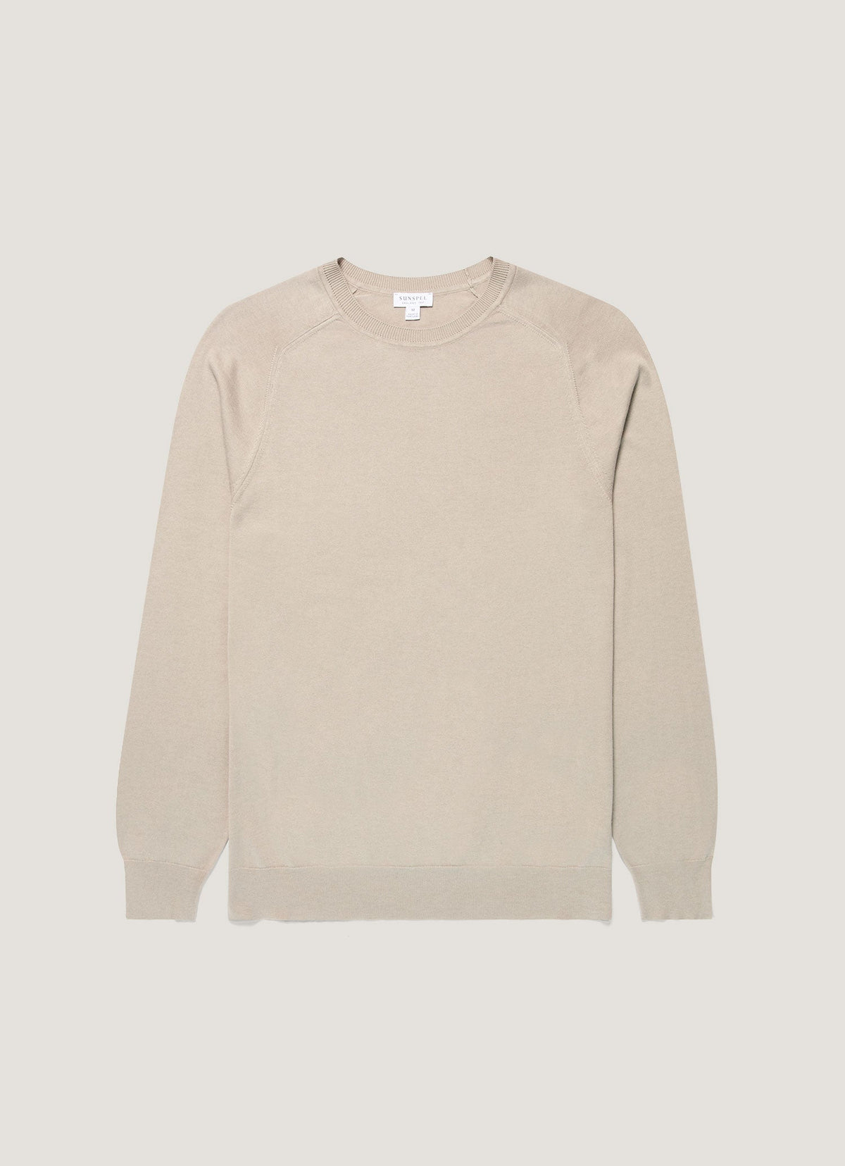 Men's Sea Island Cashmere Crew Neck Jumper in Stone