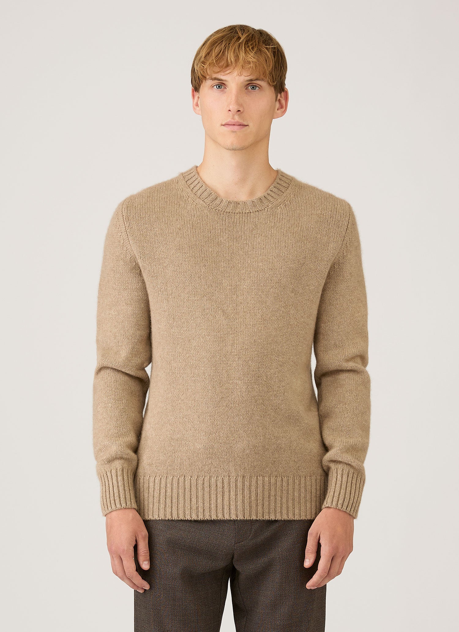 Men's Roxburgh Cashmere Jumper in Natural Brown
