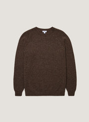 Men's Shetland Crew Neck Jumper in Bark