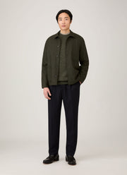 Men's Shetland Crew Neck Jumper in Sea Moss