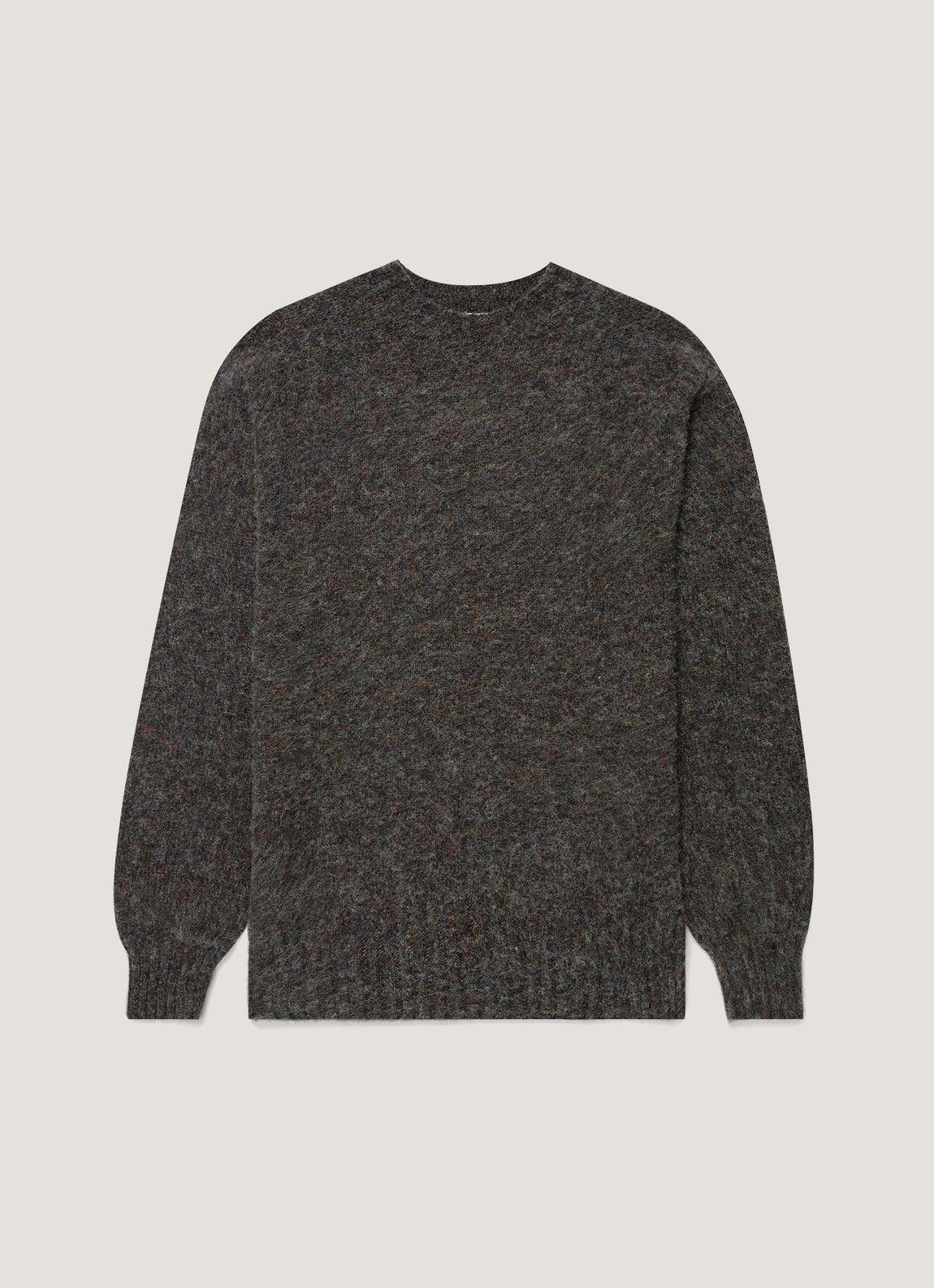Men's Shetland Crew Neck Jumper in Charcoal
