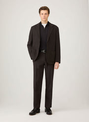 Men's Sea Island Cashmere Half Zip in Black