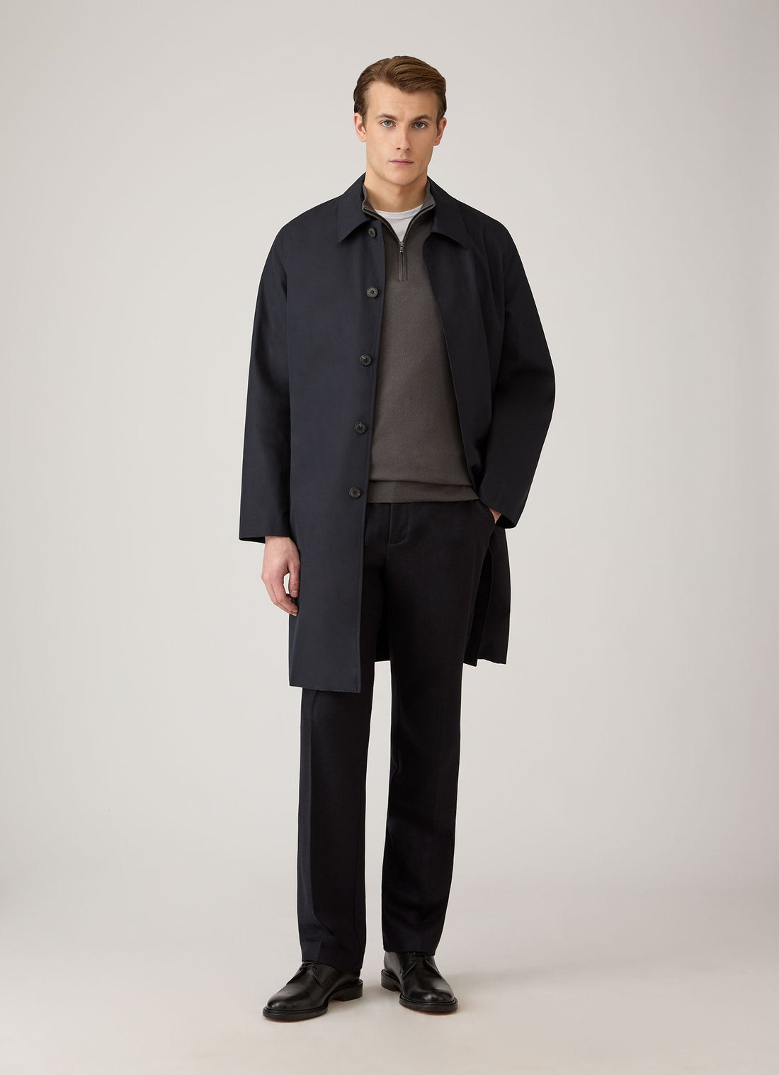 Sea Island Kaschmir Pullover mit halbem Reißverschluss