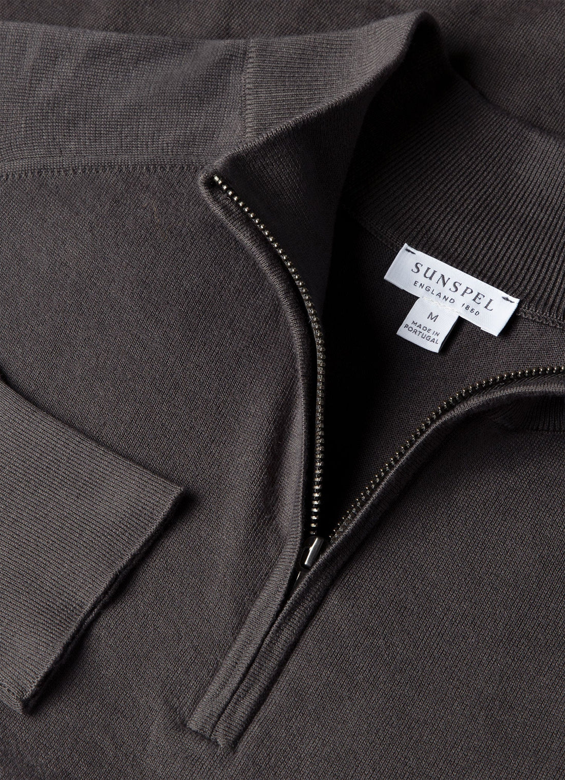 Sea Island Kaschmir Pullover mit halbem Reißverschluss