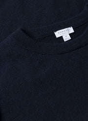 Men's Cashmere Crew Neck Jumper in Navy