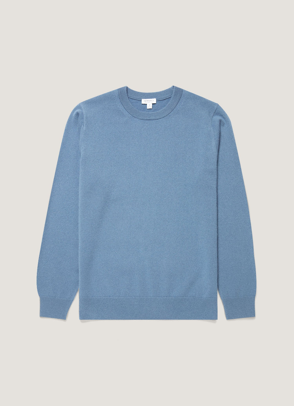 Men's Cashmere Crew Neck Jumper in Powder Blue