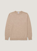 Men's Cashmere Crew Neck Jumper in Oatmeal Melange
