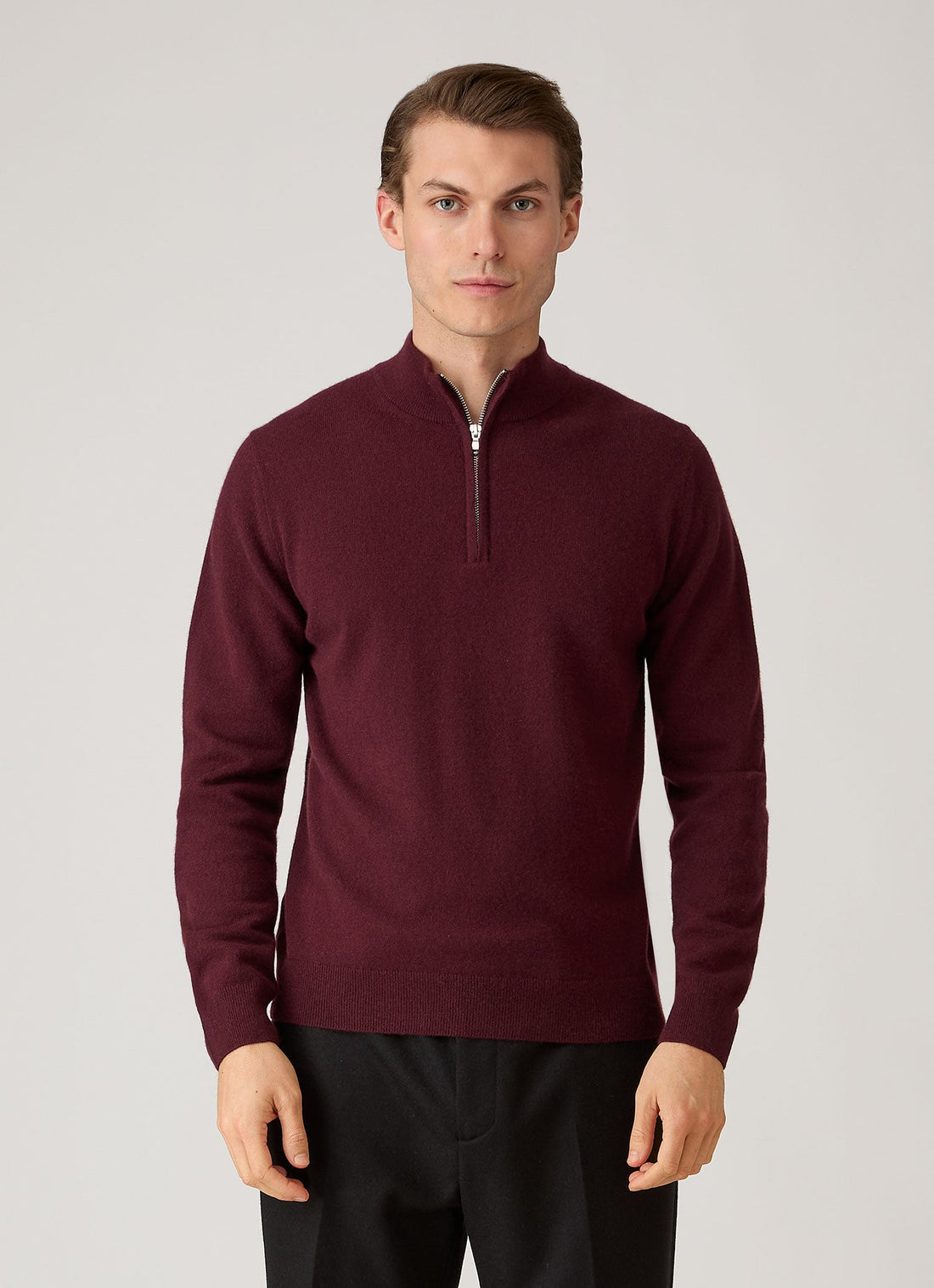Pull demi-zippé en cachemire