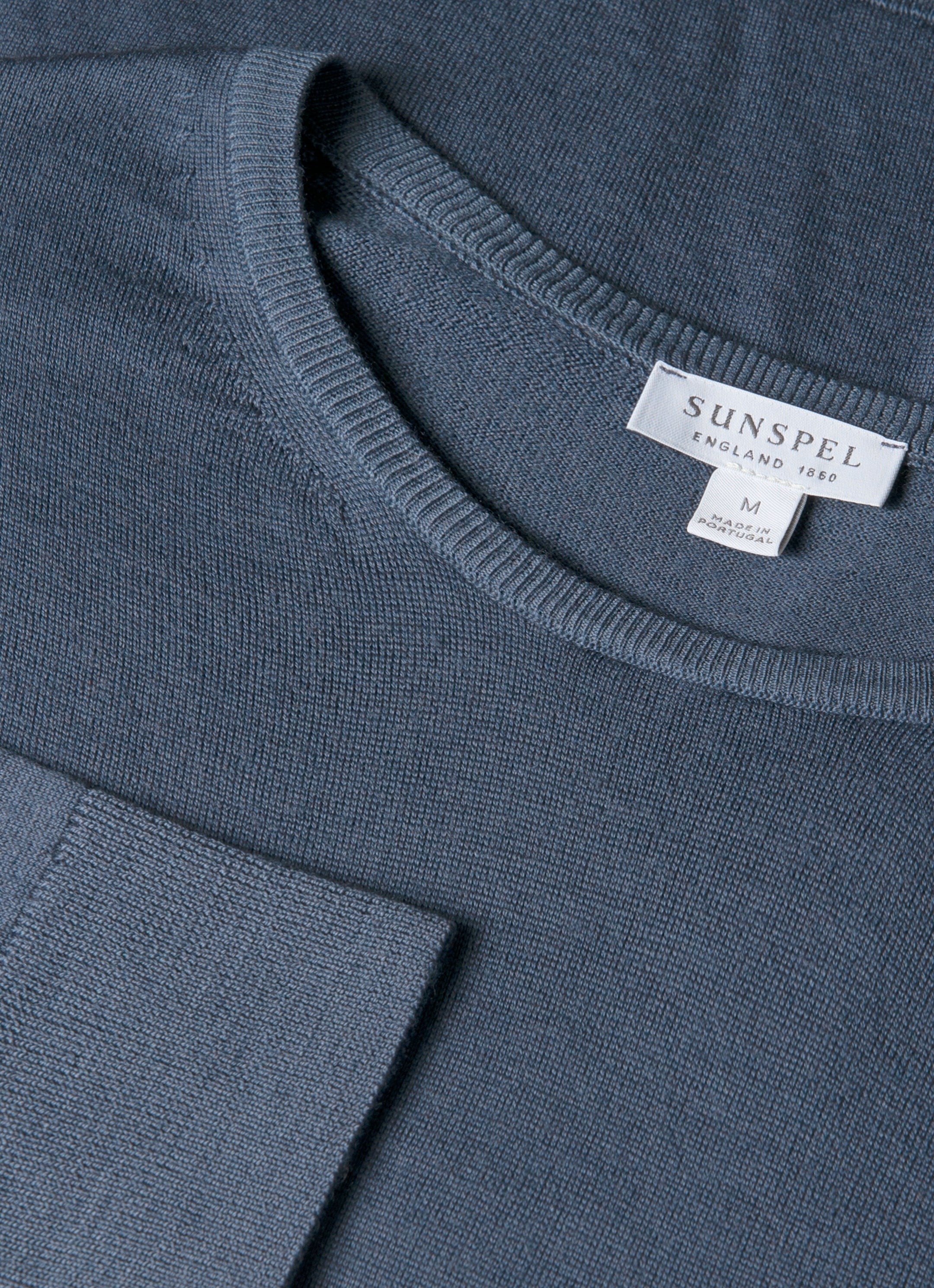 Men's Extra-Fine Merino Jumper in Slate Blue