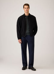 Men's Extra-Fine Merino Crew Neck Jumper in Slate Green