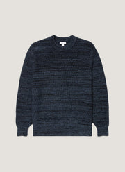 Men's Merino Twisted Stitch Jumper in Navy