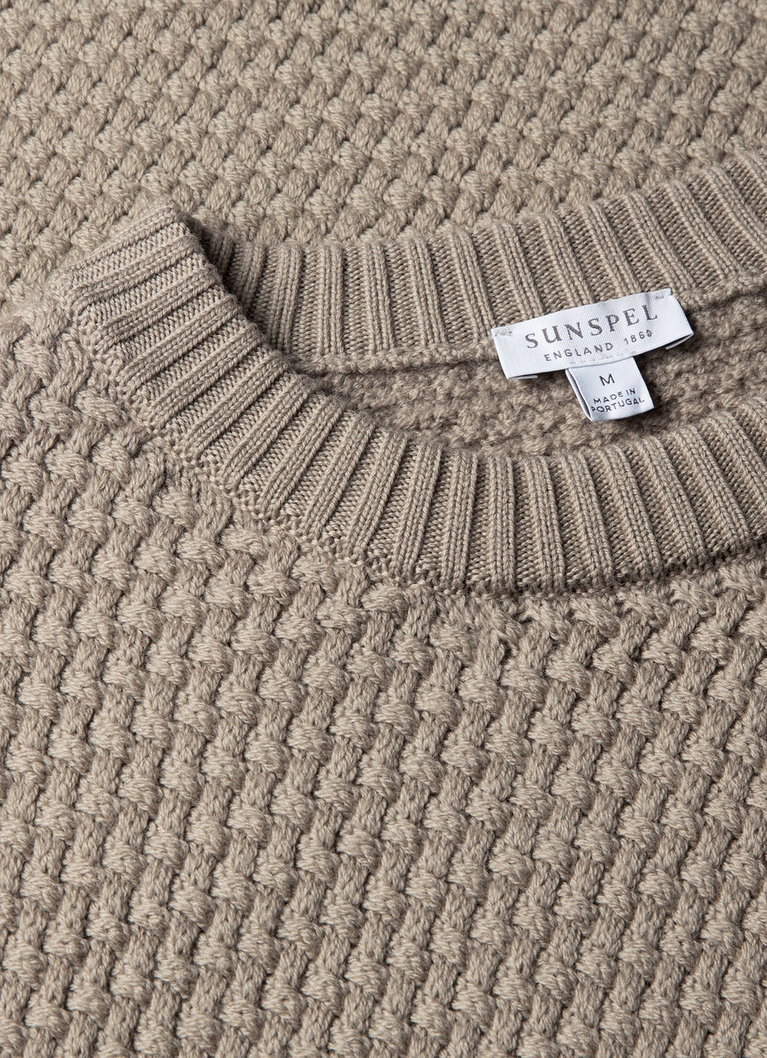 Merinowollpullover mit Korbflechtmuster