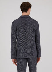 Men's Cotton Flannel Pyjama Shirt in Micro Windowpane Check