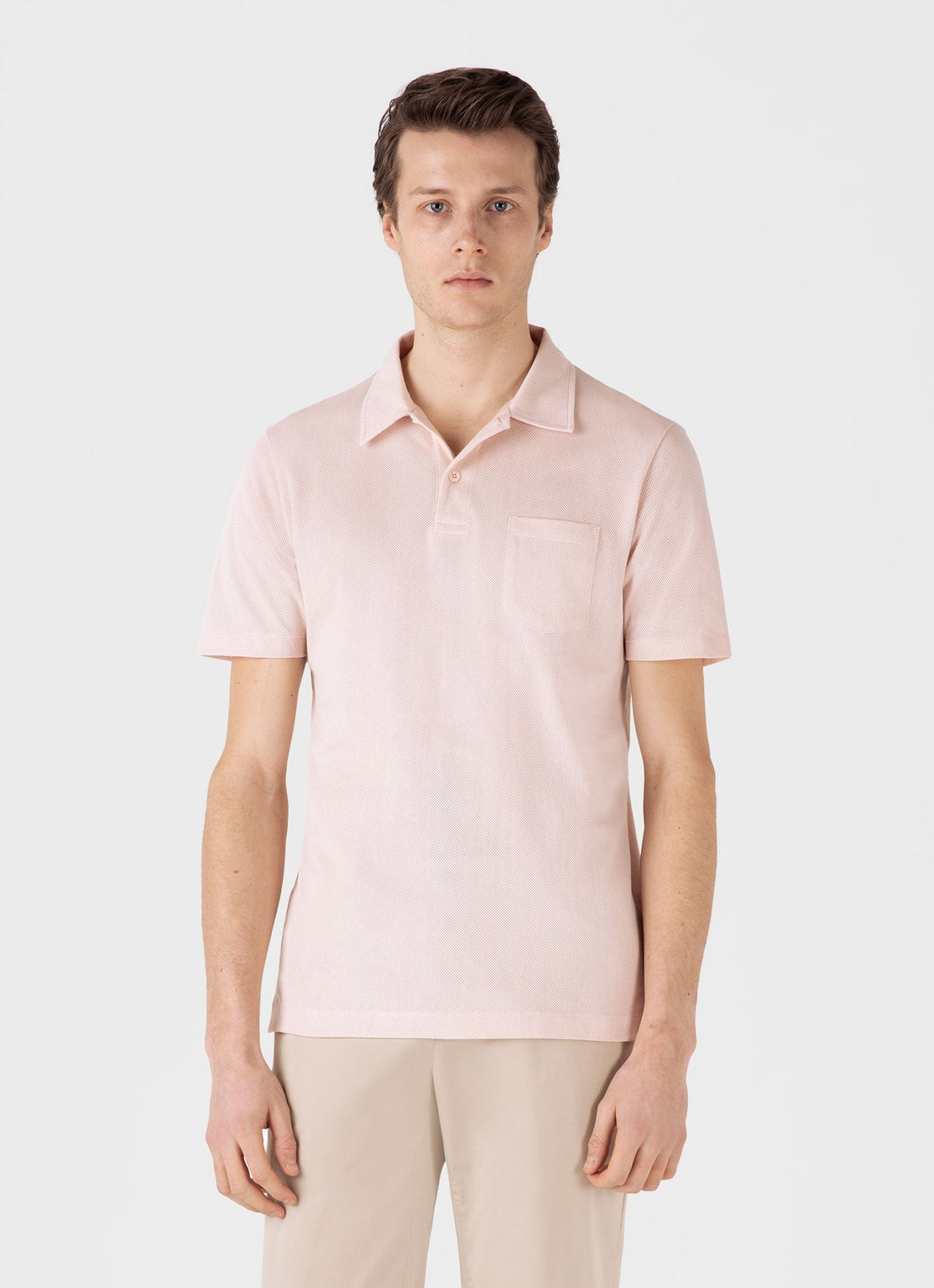 Men's Riviera Polo Shirt in Pastel Pink