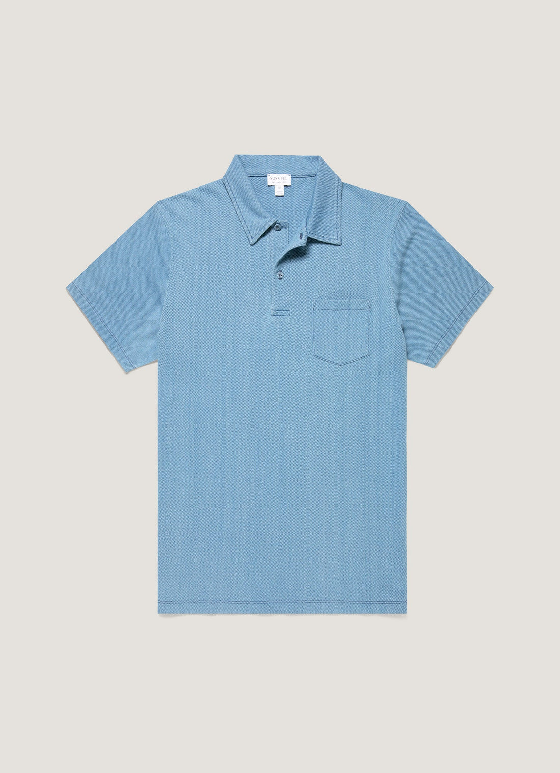 Men's Riviera Polo Shirt in Mid Indigo Wash