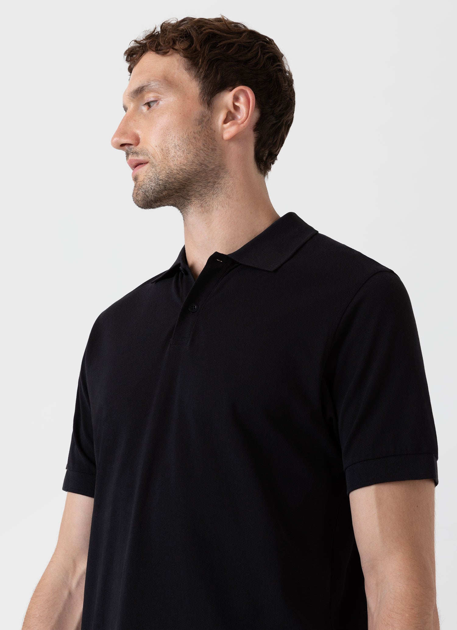 Men's Piqué Polo Shirt in Black