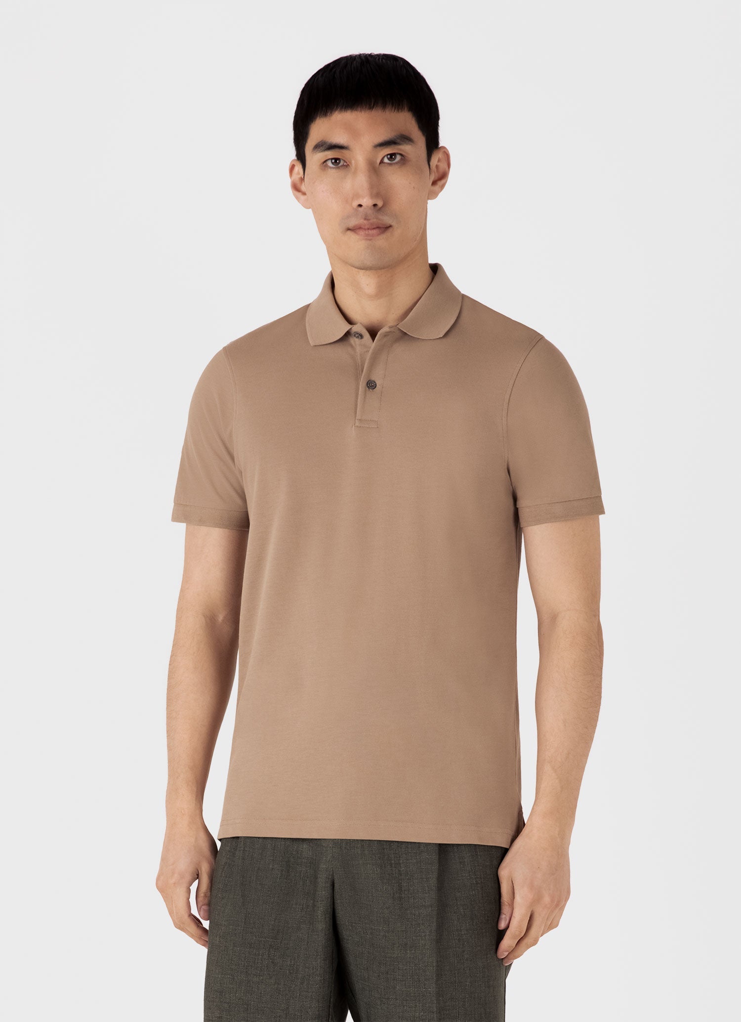 Men's Piqué Polo Shirt in Dune