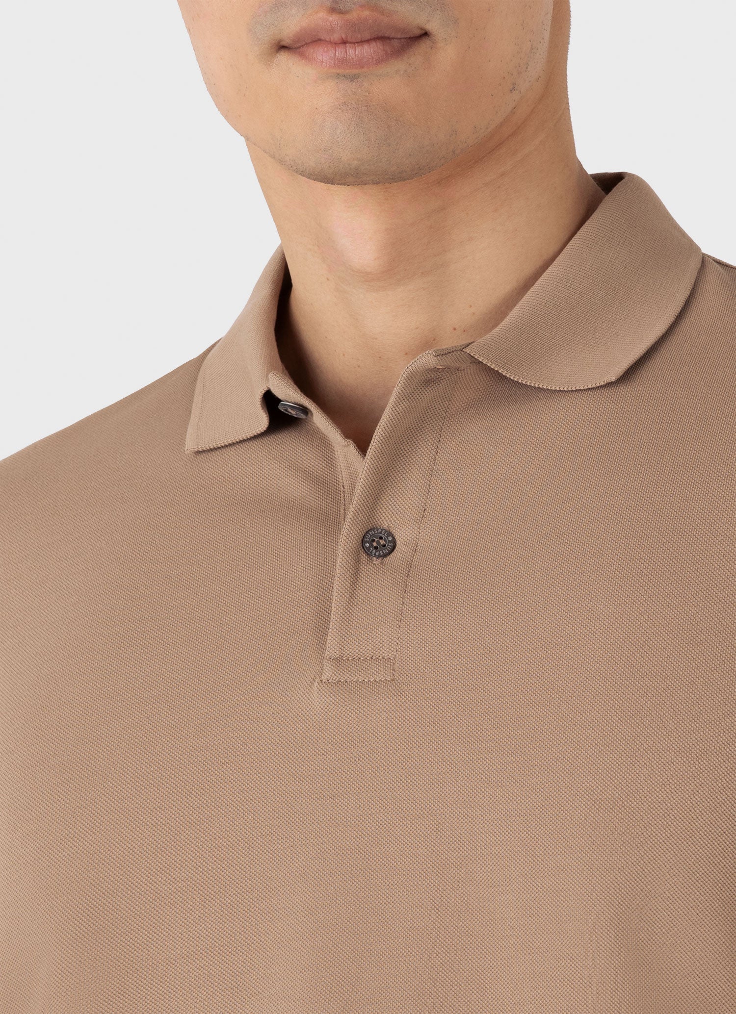 Men's Piqué Polo Shirt in Dune