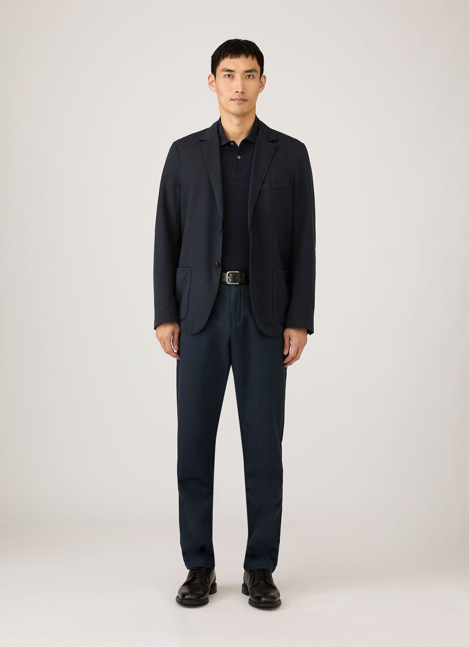 Men's Piqué Polo Shirt in Midnight Navy