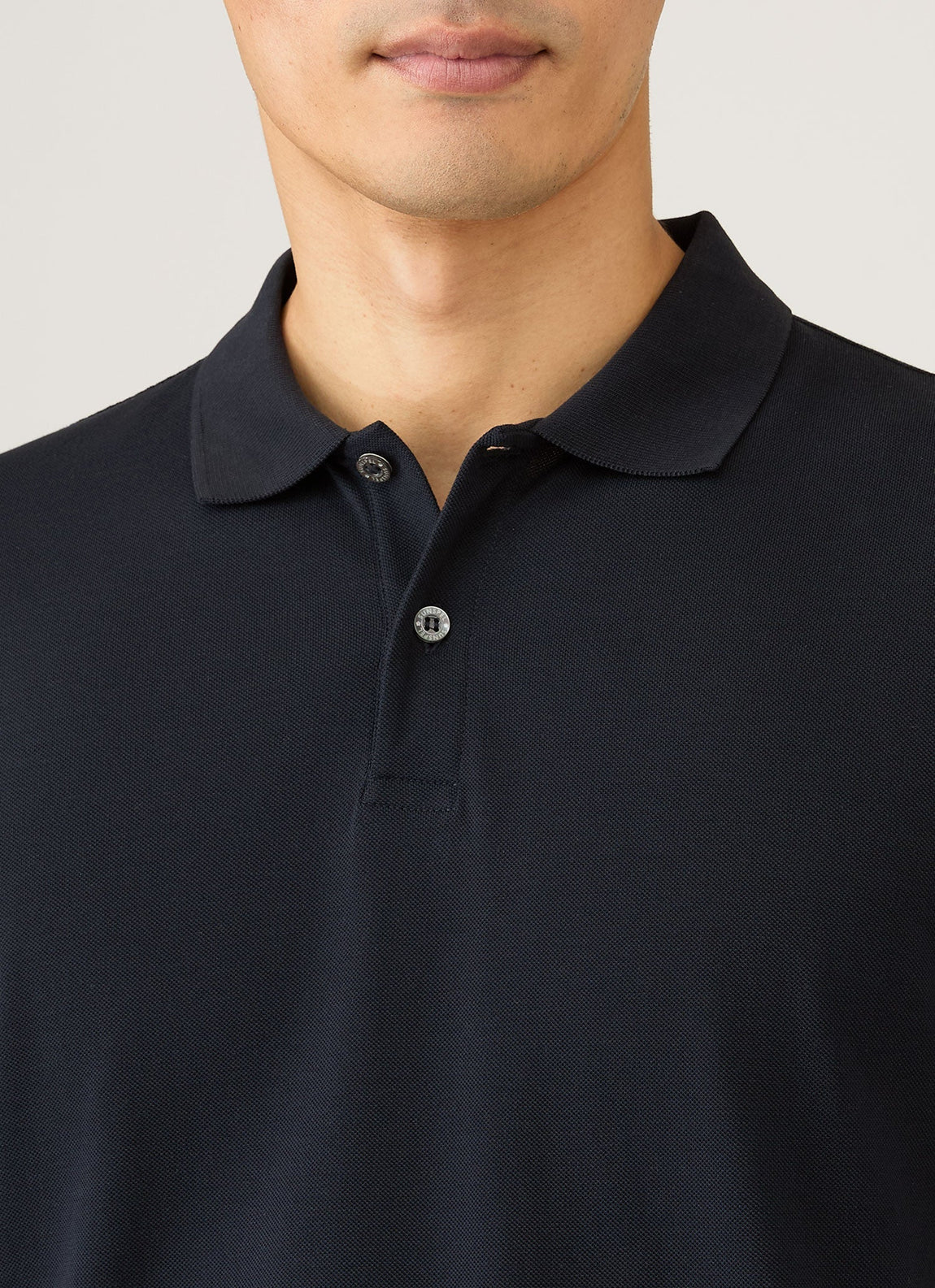 Men's Piqué Polo Shirt in Midnight Navy