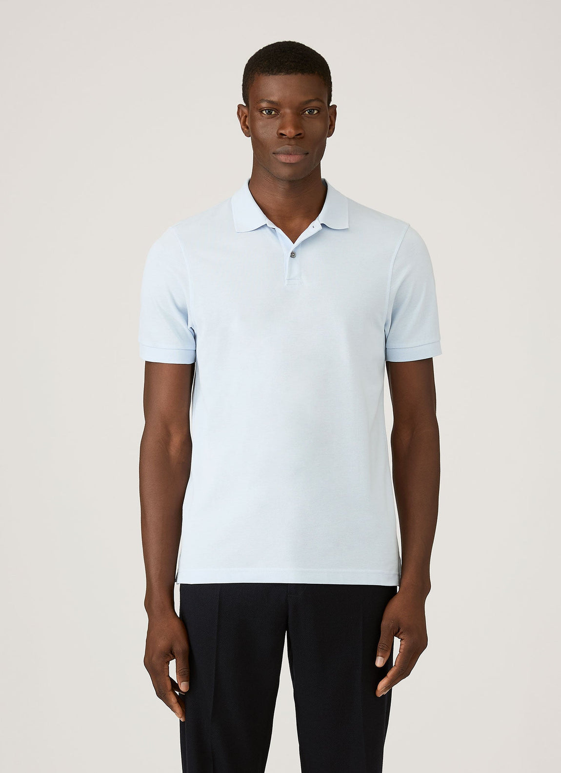 Men's Piqué Polo Shirt in Pastel Blue